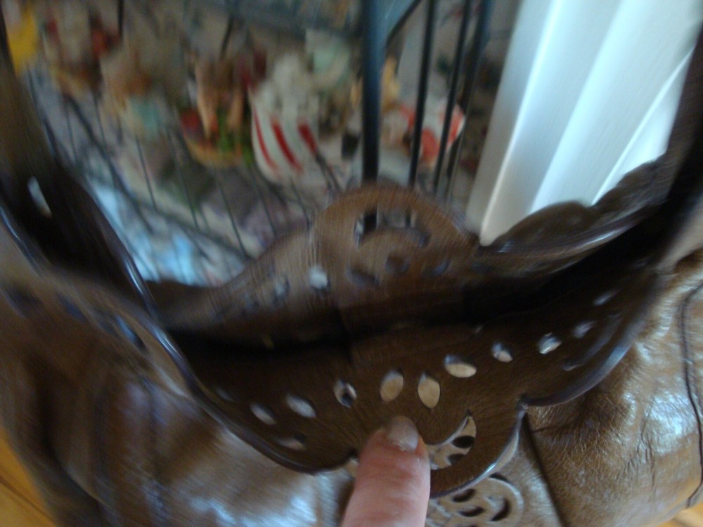 FAB LOCKHEART MOO1964 SOLID BROWN TOOLED LEATHER SHOULDER TOP HANDLE SATCHEL