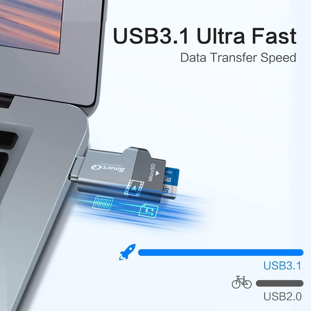 C356 Type-C MicroSD Card Reader with USB 3.0 Super Speed Midnight Grey