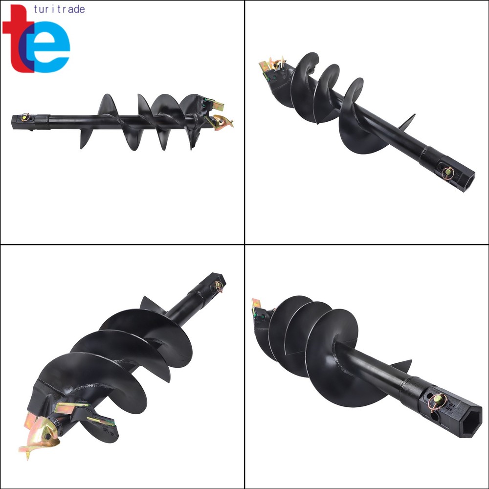 12" Auger Bit 48" Depth, 2" Hex Skid Steer Ready For Post Hole Digger