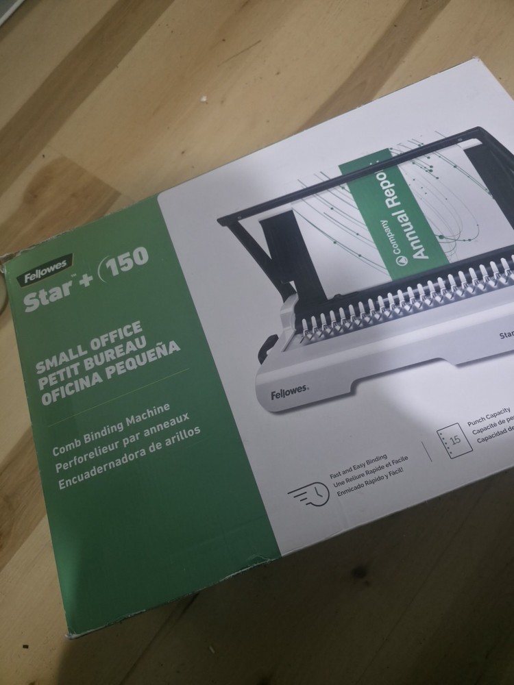 Fellowes Star + 150 Comb Binding Machine Manual Paper Binder for Documents