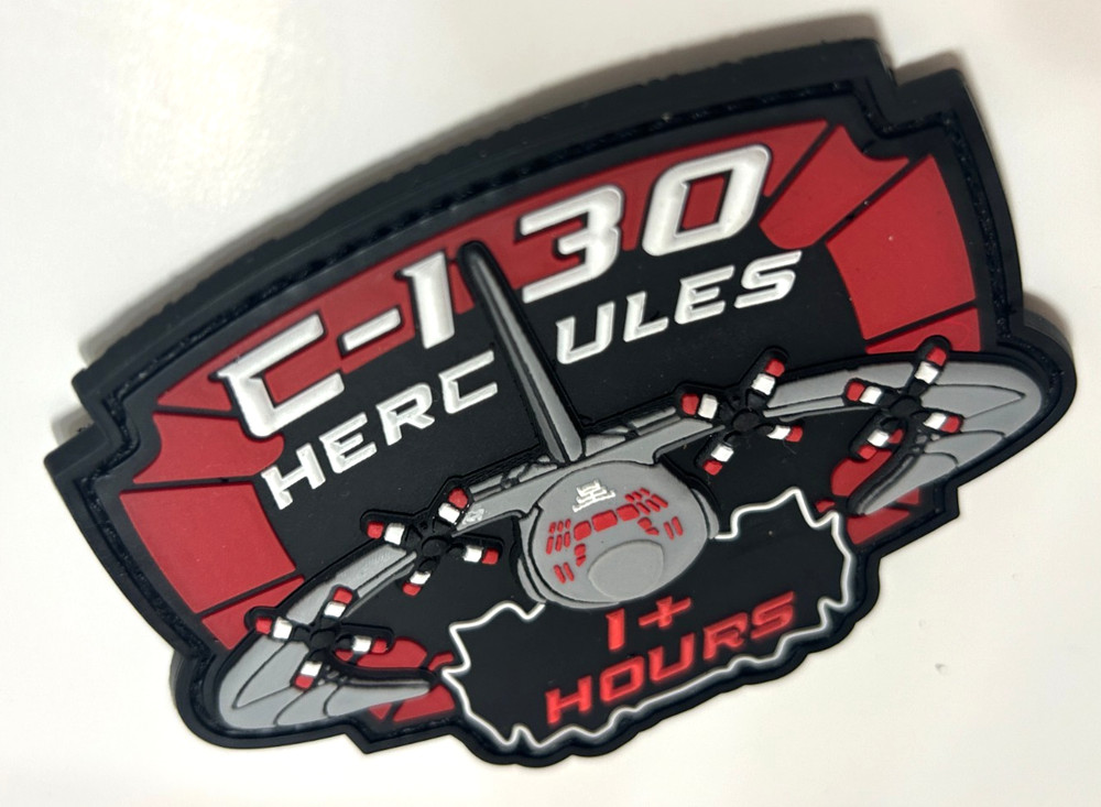 C-130 / +1 HOURS SHOULDER PATCH -HIGH QUALITY PVC