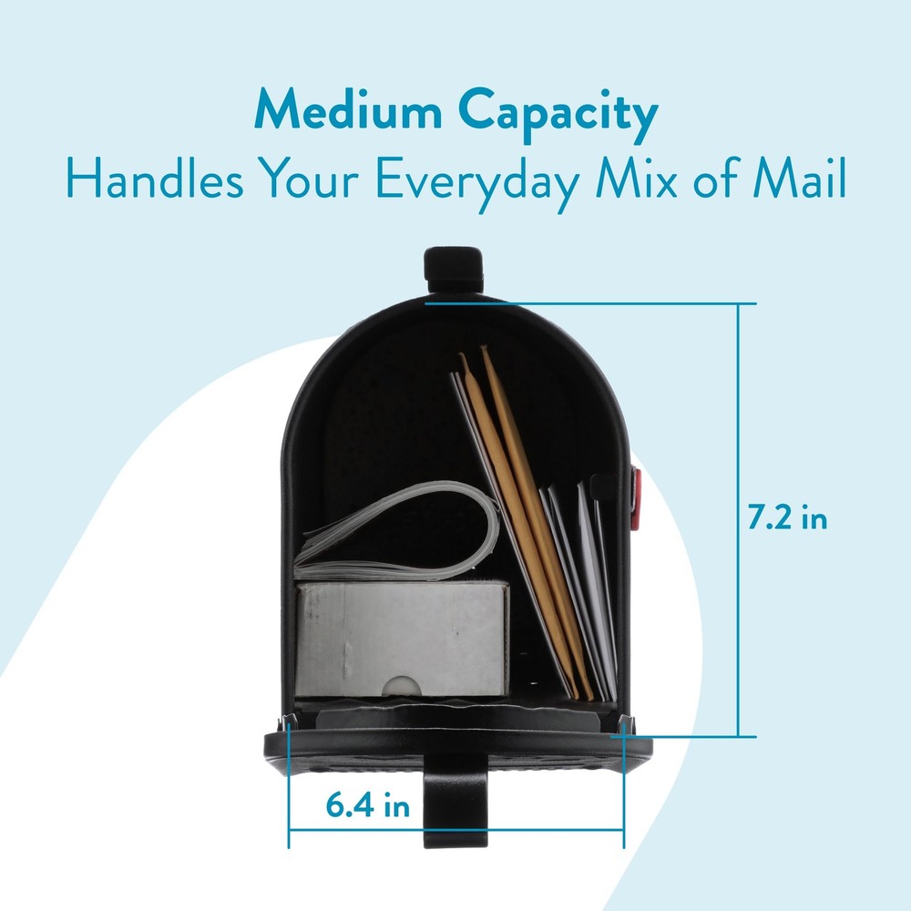 Rust-Proof Aluminum Post Mounted Mailbox for Curbside Residential Delivery