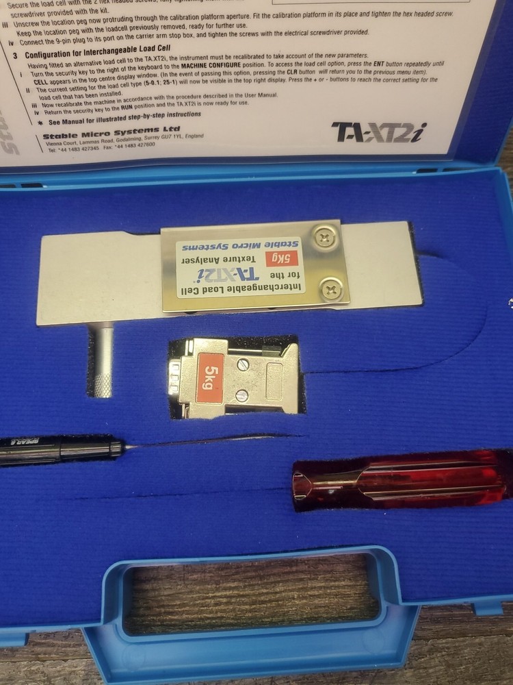 Stable Micro Systems 5kg Interchangable Load Cell TA-XT2i Texture Analyzer USA