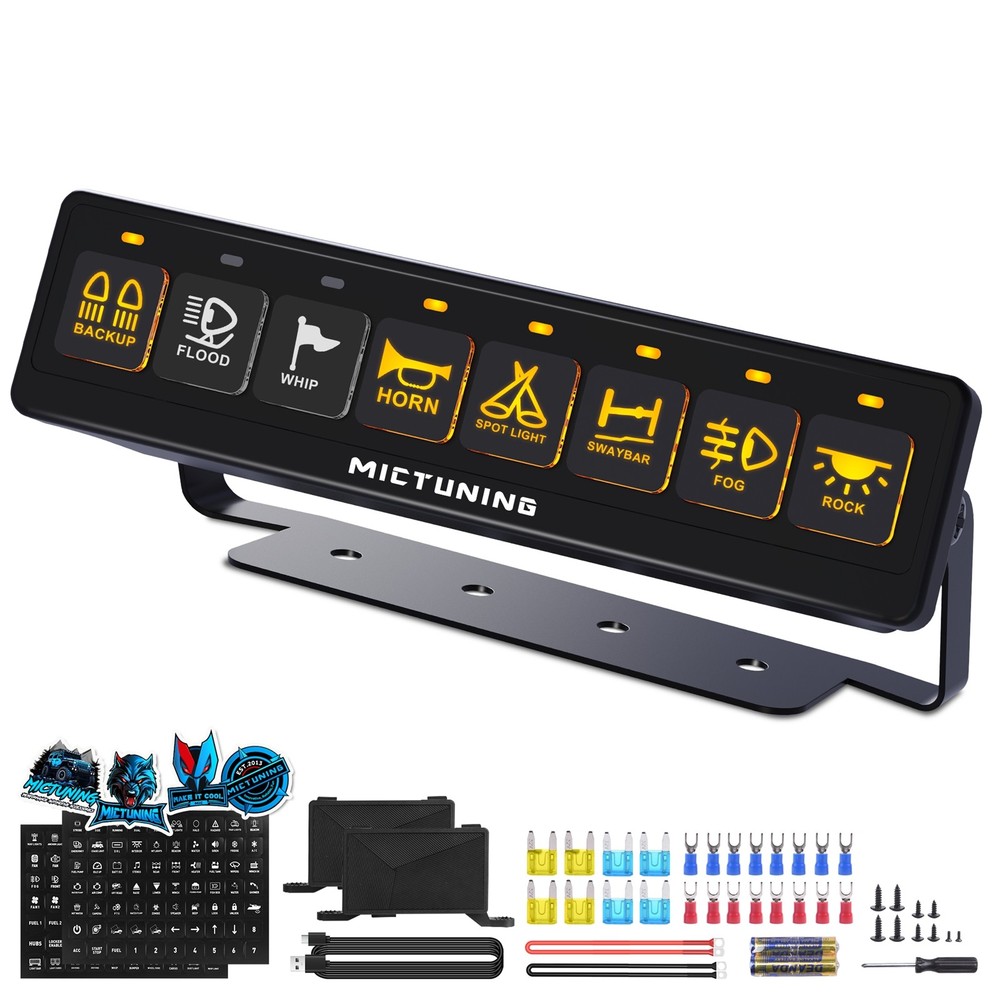 8 Gang Wireless Switch Panel Offroad LED Light Bar Circuit Control Relay System