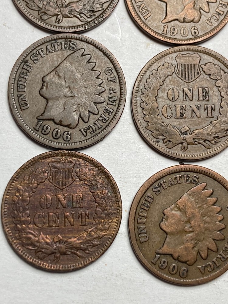 1906 INDIAN CENT ROLL, 50 nice condition (no problem) coins
