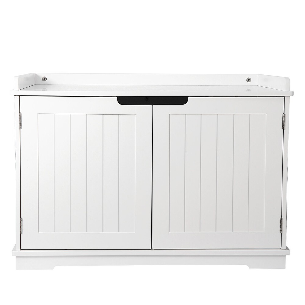 Washroom Storage Bench Litter Box Cover with Sturdy Structure Easy Assembly