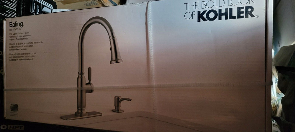 New! Kohler Ealing R28703-SD-VS Pull-Down Kitchen Faucet - Silver