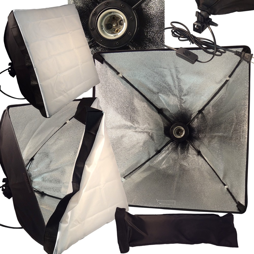 Softbox Video Light Photo Studio Lighting 50*50cm/20x20" Light head E27 socket