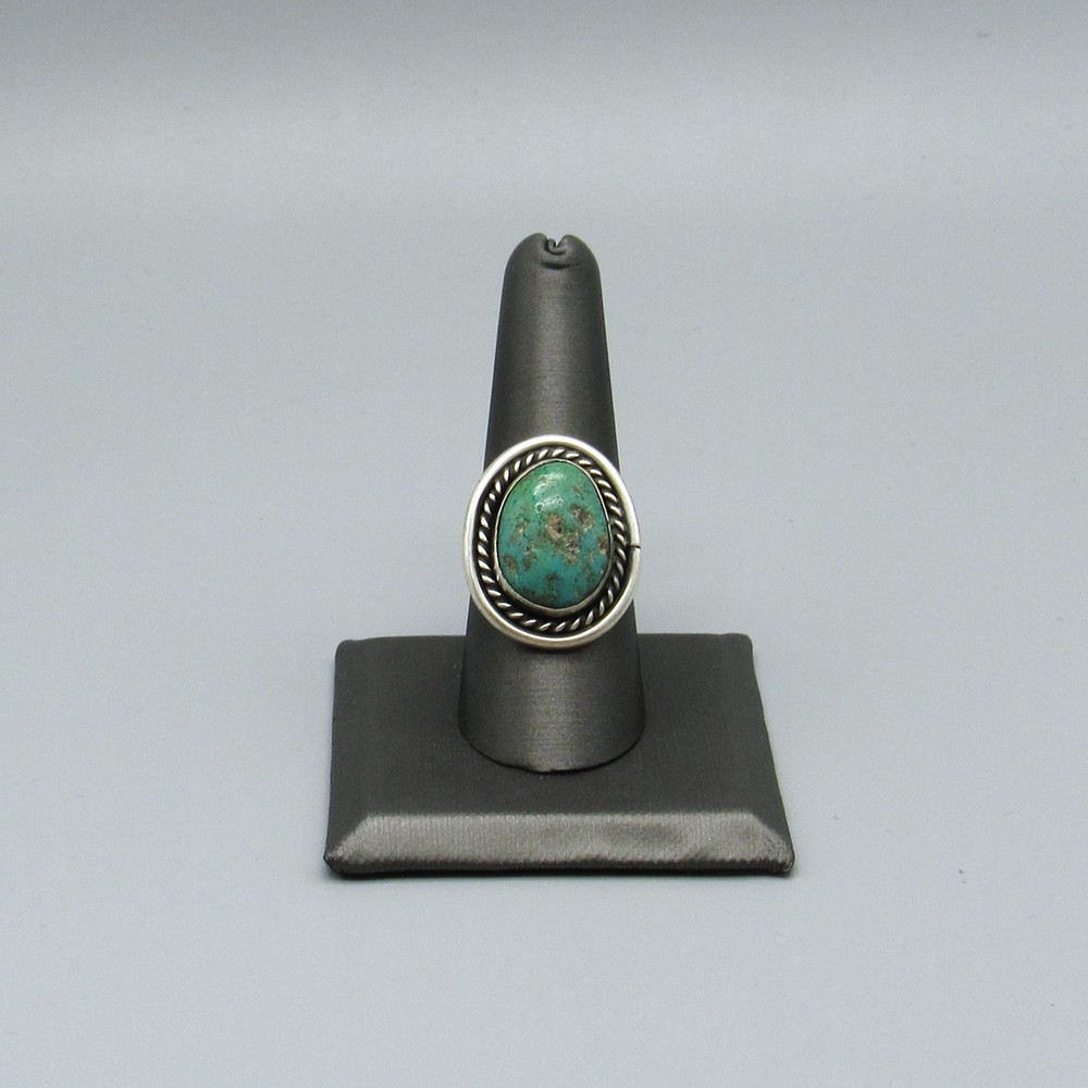 Southwest Sterling Silver Turquoise Ring Size 8.75