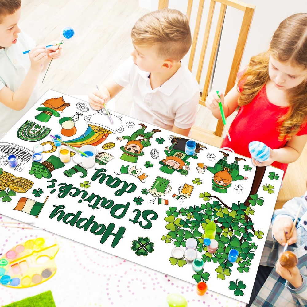 JarThenaAMCS St. Patrick’s Day Giant 52" x 31.5" (Rectangular), Black White