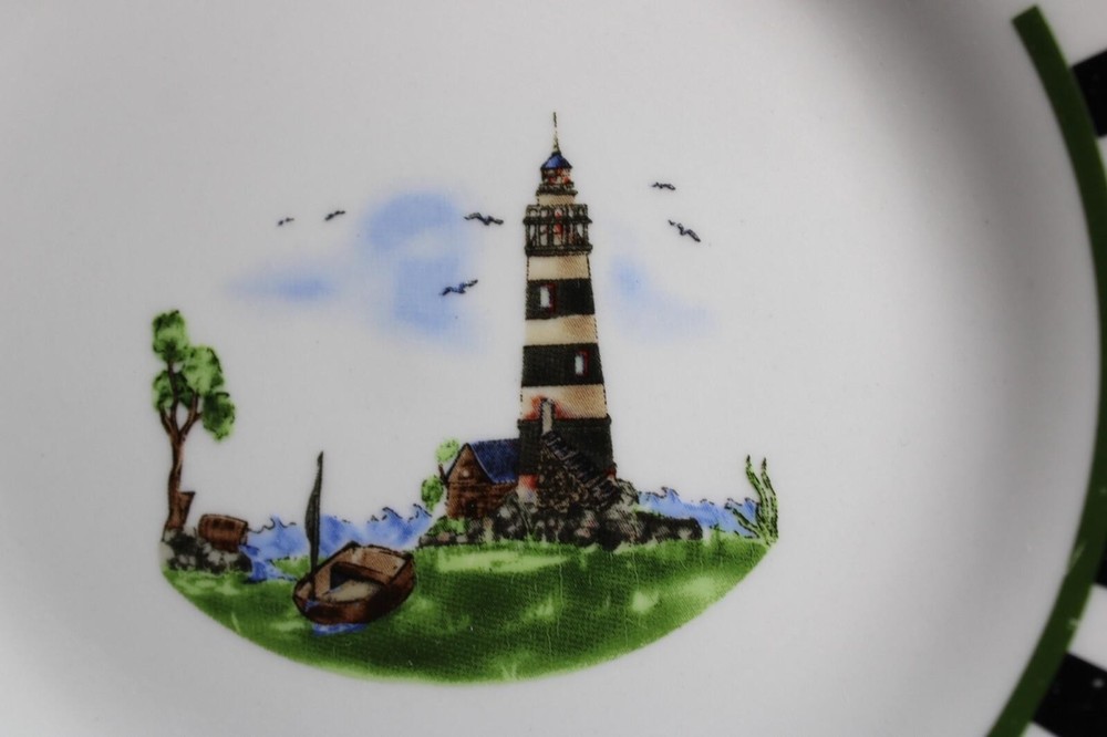 4 ALCO 7" Salad Plates In The Lighthouse Pattern