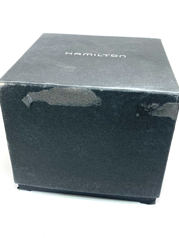 Hamilton Watch Presentation Black Cardboard Box Display Empty With Booklet