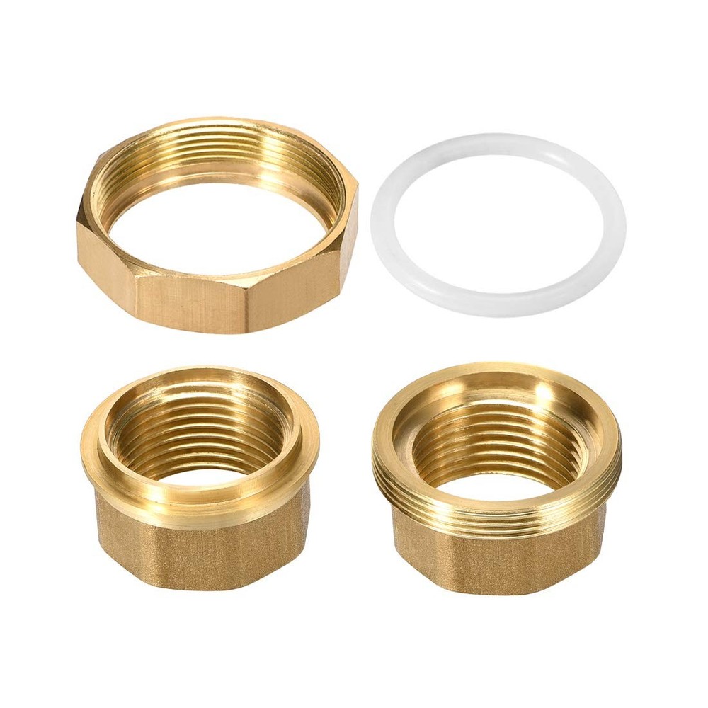 uxcell Brass Pipe Union Connector Coupling 1PT Fitting with 48mm,