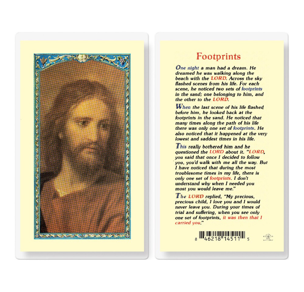 Footprints Laminated Holy Cards, 25-Count Value Pack