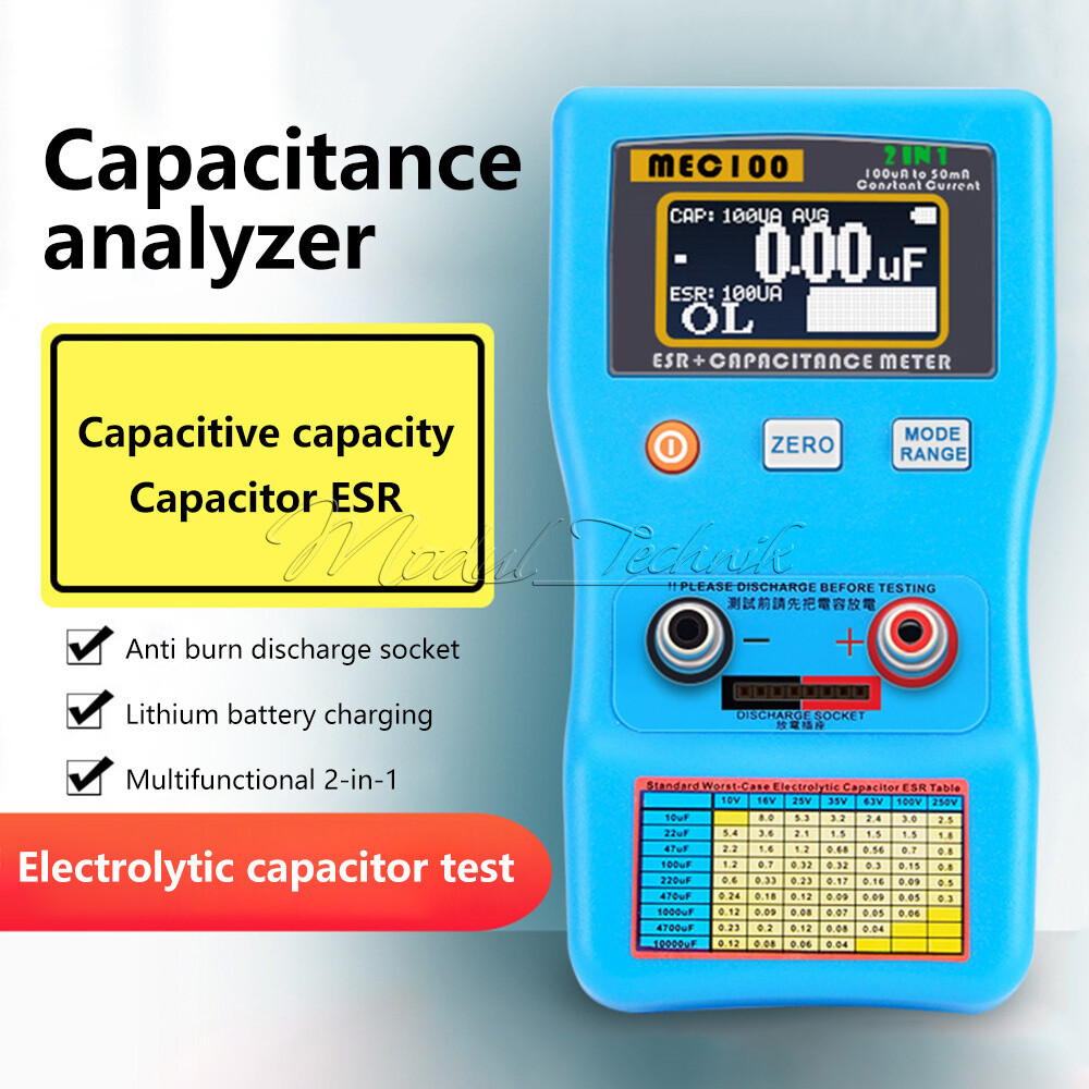 MEC-100 High-Precision Capacitance Analyzer ESR Meter Digital Display Car Rank-