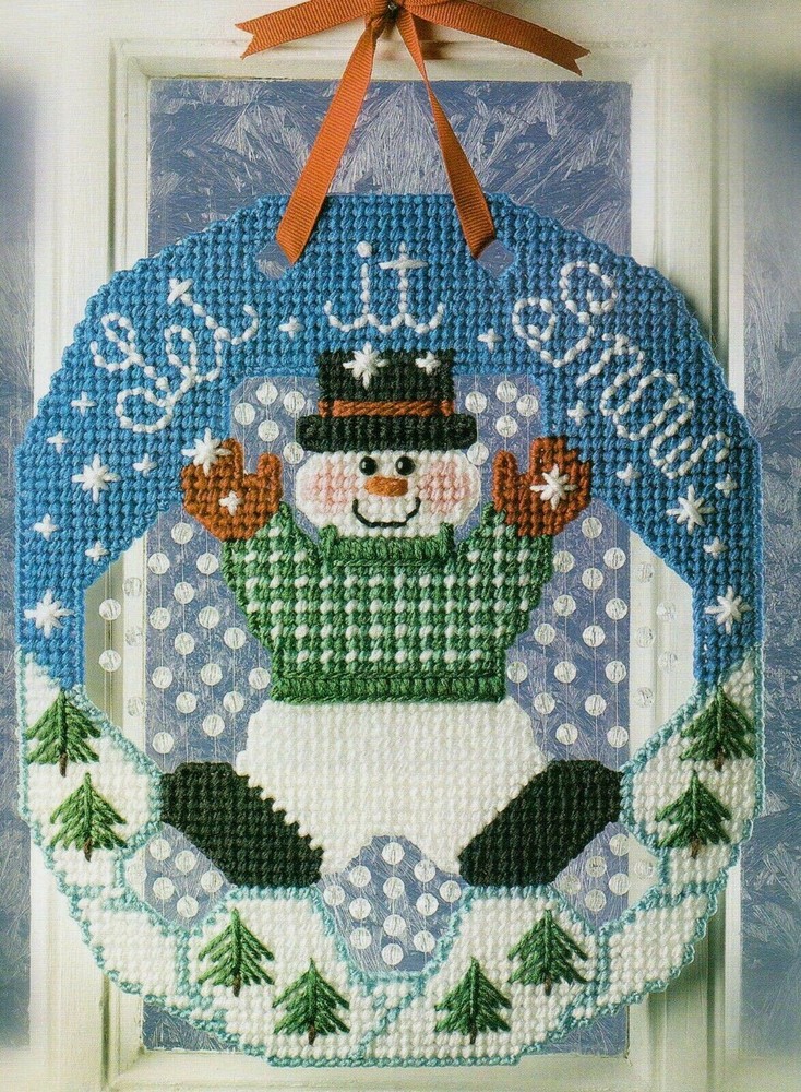 SNOWMAN SUNCATCHER CHRISTMAS PLASTIC CANVAS PATTERN INSTRUCTIONS