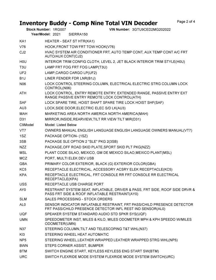SIERRA150 2021 High Mounted Stop Light 104866055