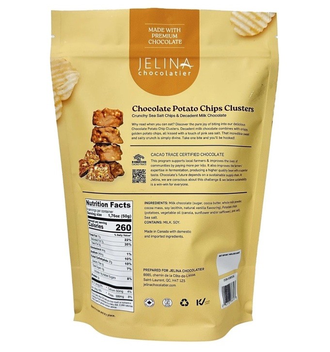 Jelina Chocolate Potato Chip Clusters, 16 oz