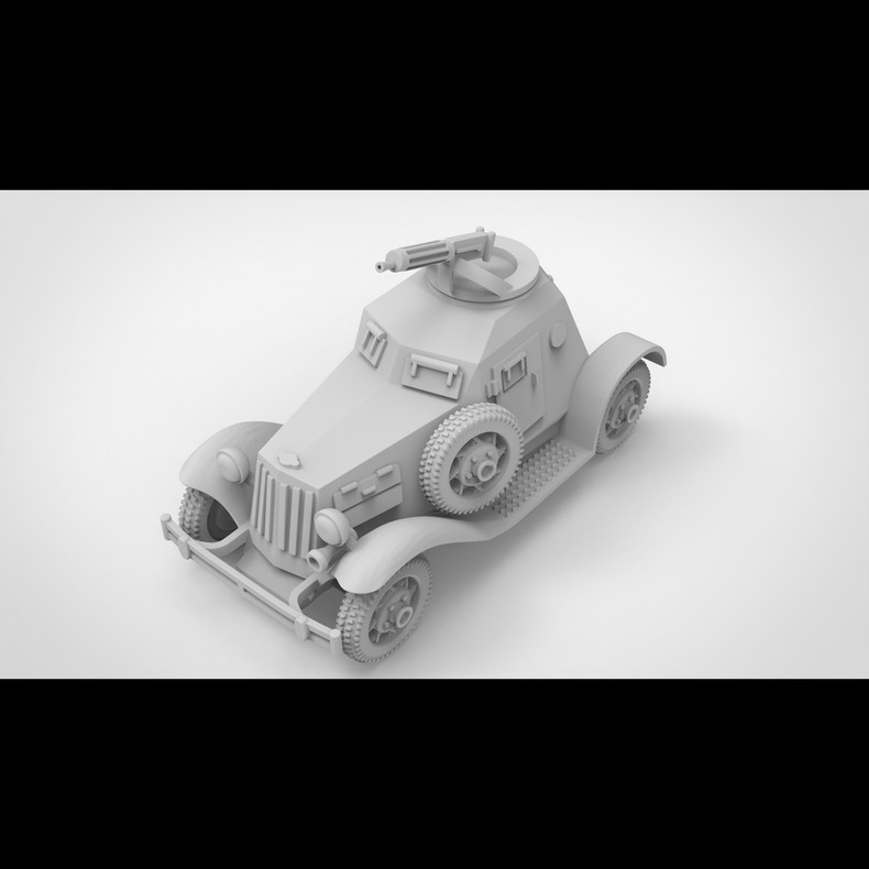 3D Printing 1/72 Soviet D-12 Armored Vehicle Unpainted