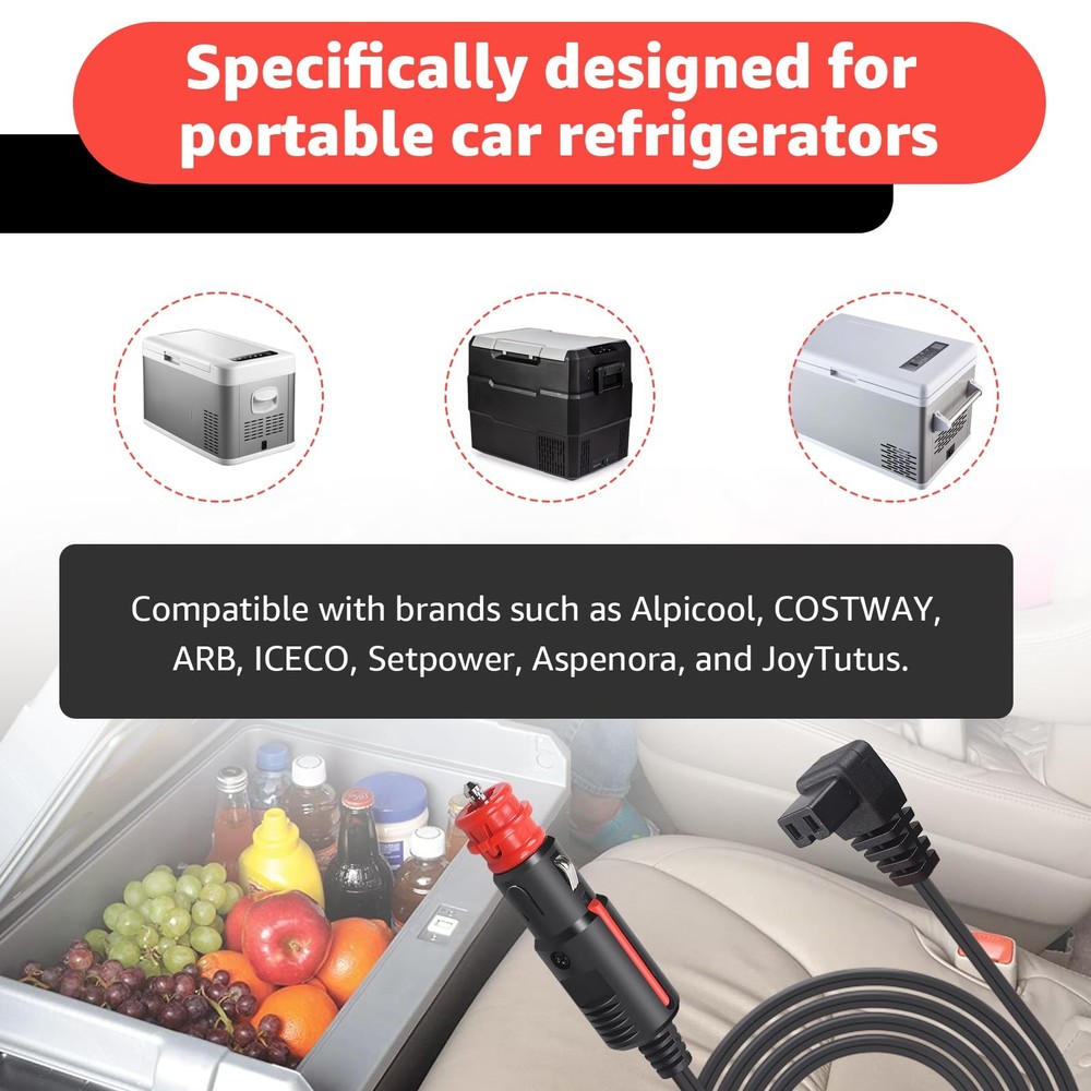 Car Refrigerator DC Power Cord Compatible with alpicool, Bodega, euhomy, boug...