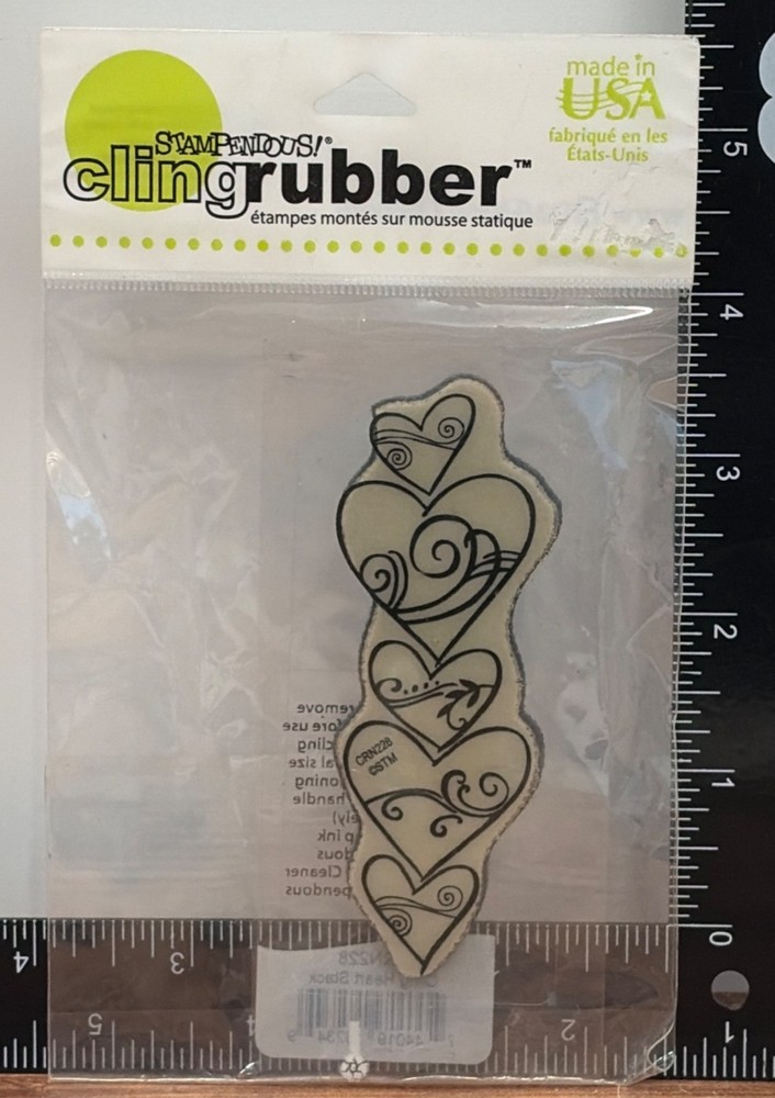 STAMPENDOUS! CRN228 HEARTY STACK RUBBER STAMP VALENTINE LOVE