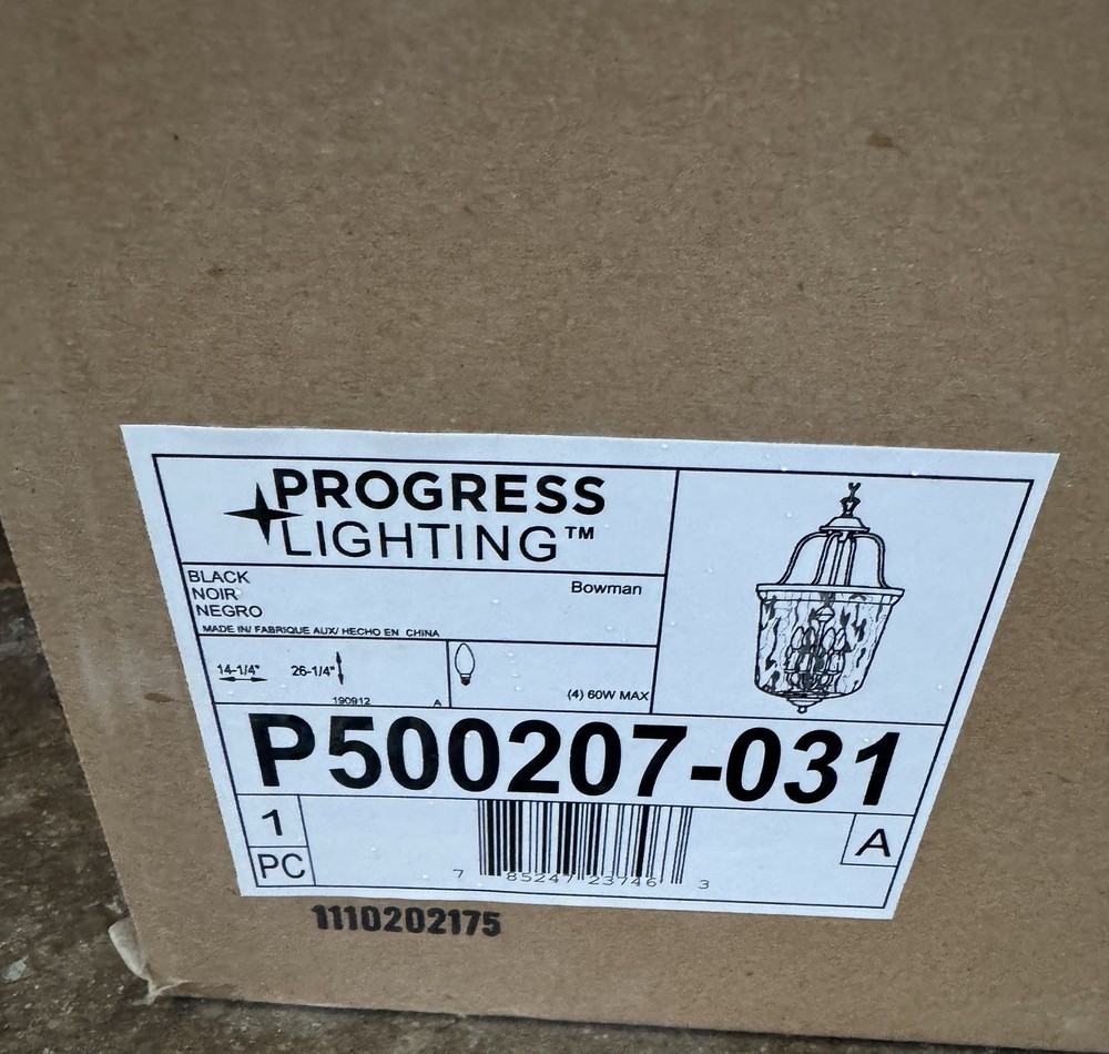 Progress Lighting P500207-031 Bowman 4 Light Pendant Black