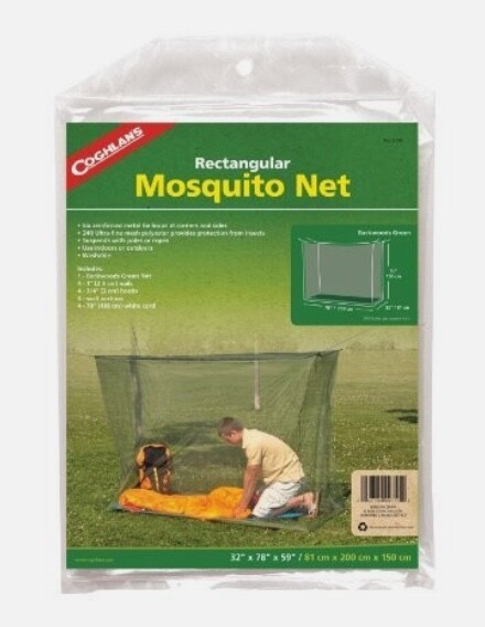 COGHLAN'S RECTANGULAR MOSQUITO NET FOR CAMPING 32" X 78" X 59" # 9755 New