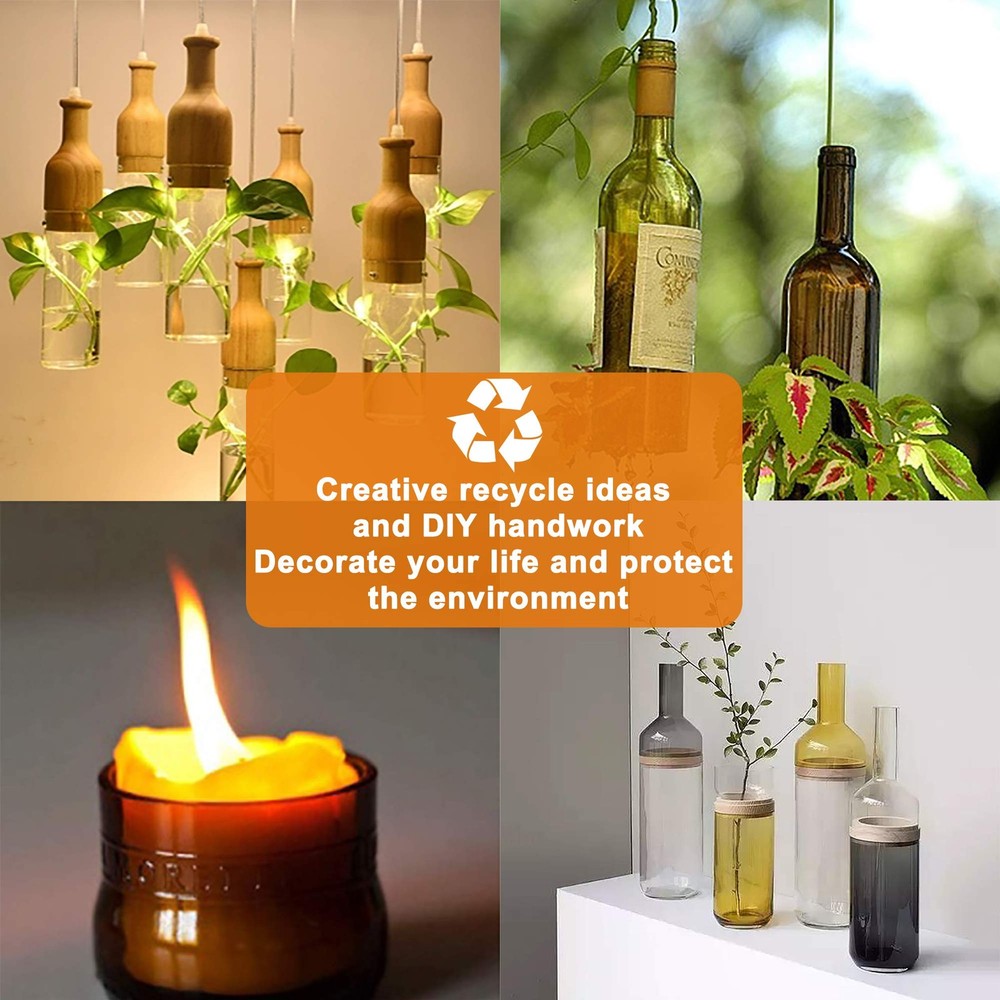 Glass Bottle Cutter, Upgrade Cutter & Kit Large, Silver