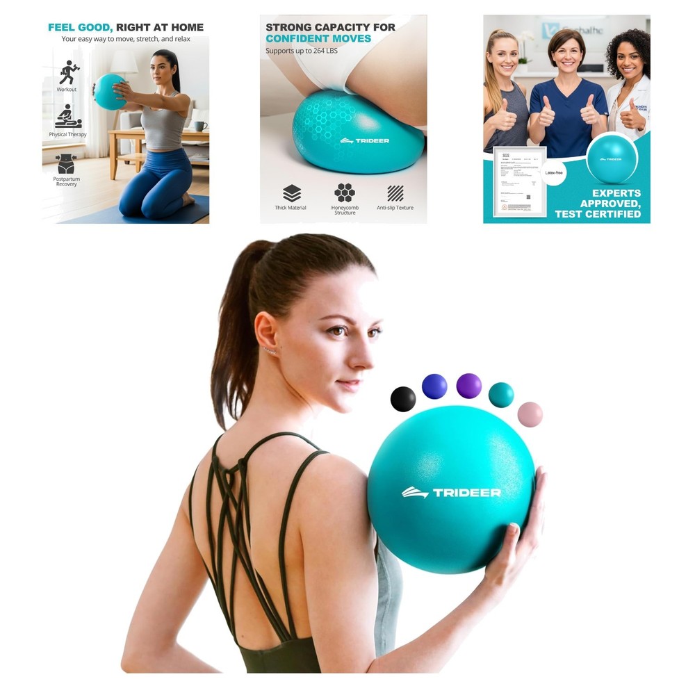 High-Quality 9-Inch Exercise Ball with Quick Pump - Perfect for Core Training