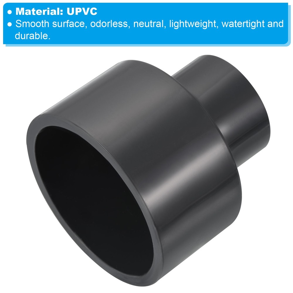 Reducer Pipe Fitting 3.5x2" Socket Coupling Adapter Connector, Grey