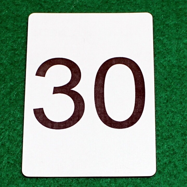 Number 30, Bicycle Printed Gaff Card, Blue