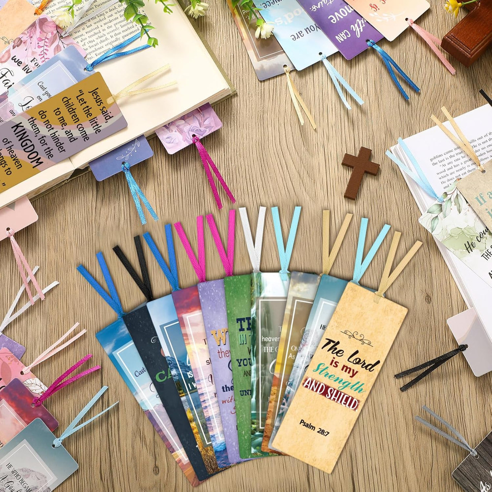 120 Pack Christian Bookmarks Bible Verse Bookmarks with Scripture Religious Insp
