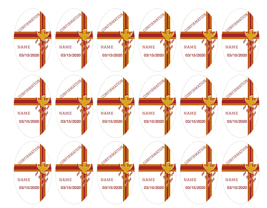 CONFIRMATION CONFIRMACION NAME'S PERSONALIZED STICKER DIFFERENT SIZES NEW !!!