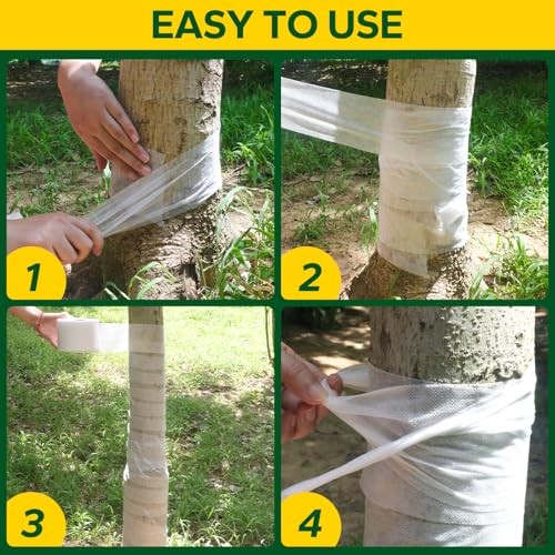 Emycool 115ft Tree Wrap for Damaged bark, Tree Trunk Wraps to Protect Bark,
