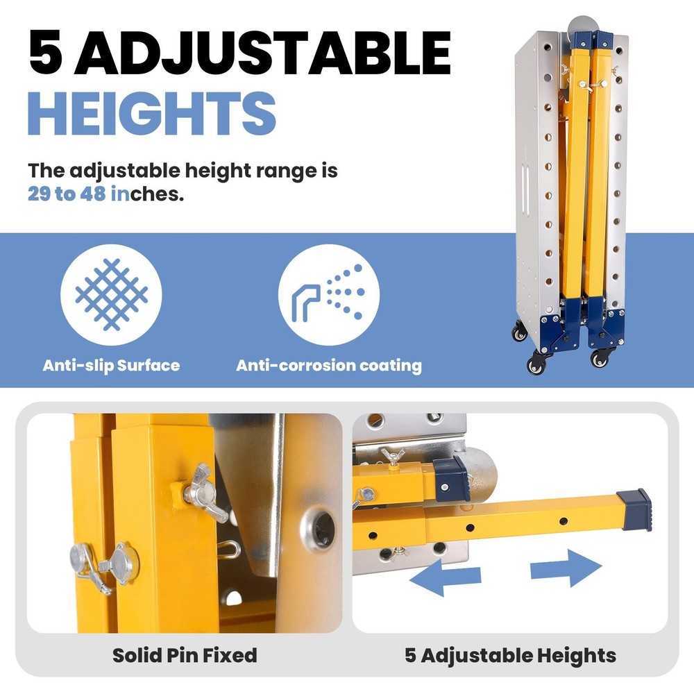Welding Table 2200lbs Folding Workbench Stand with 5-Level Adjustable Height