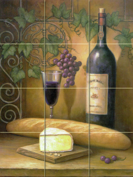 18 x 24 Wine Art Mural Ceramic Backsplash Bath Decor Tile #114