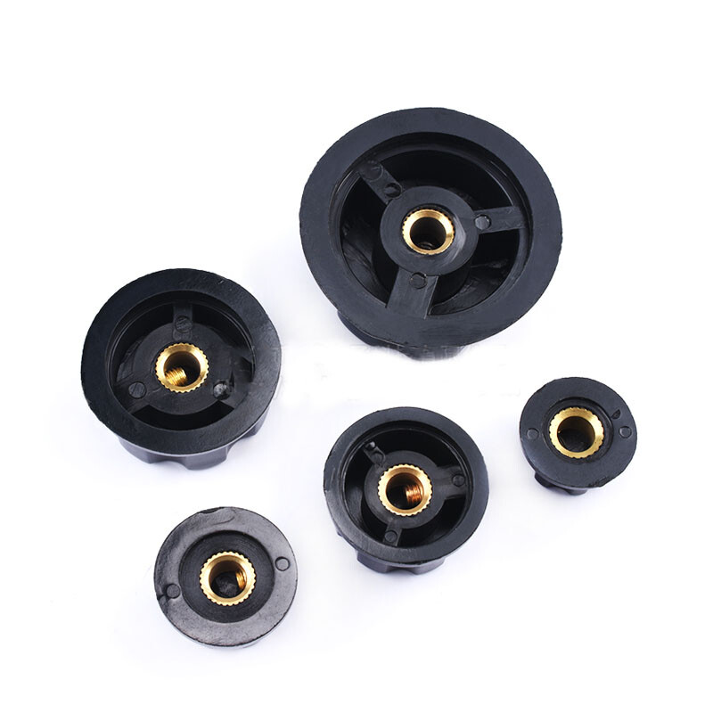 Potentiometer Knob Fluted Rotary Knurled Shaft Volume Control Knobs 19.5-45mm