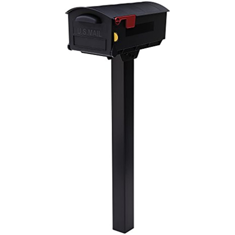 Gibraltar Mailboxes Patriot Large Capacity Rust-Proof Plastic Black, Post-Mount