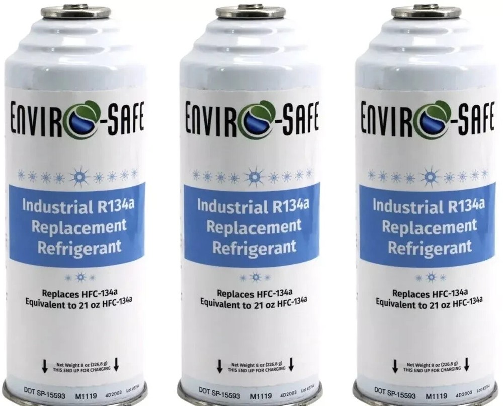 R 134a Refrigerant Replacement Cans- Coldest Refrigerant for Auto - 3 Pack