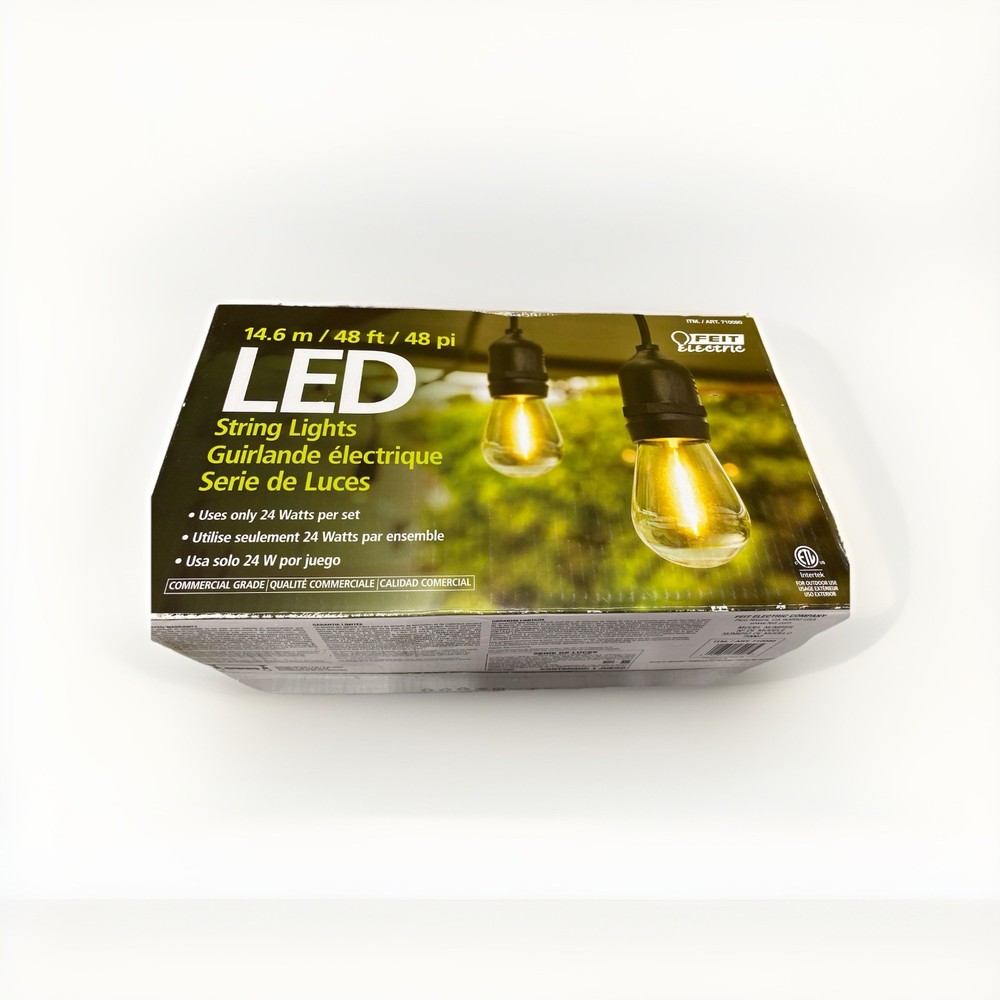 Feit Electric 48ft LED Filament String Light Set | Model 72007 | Black