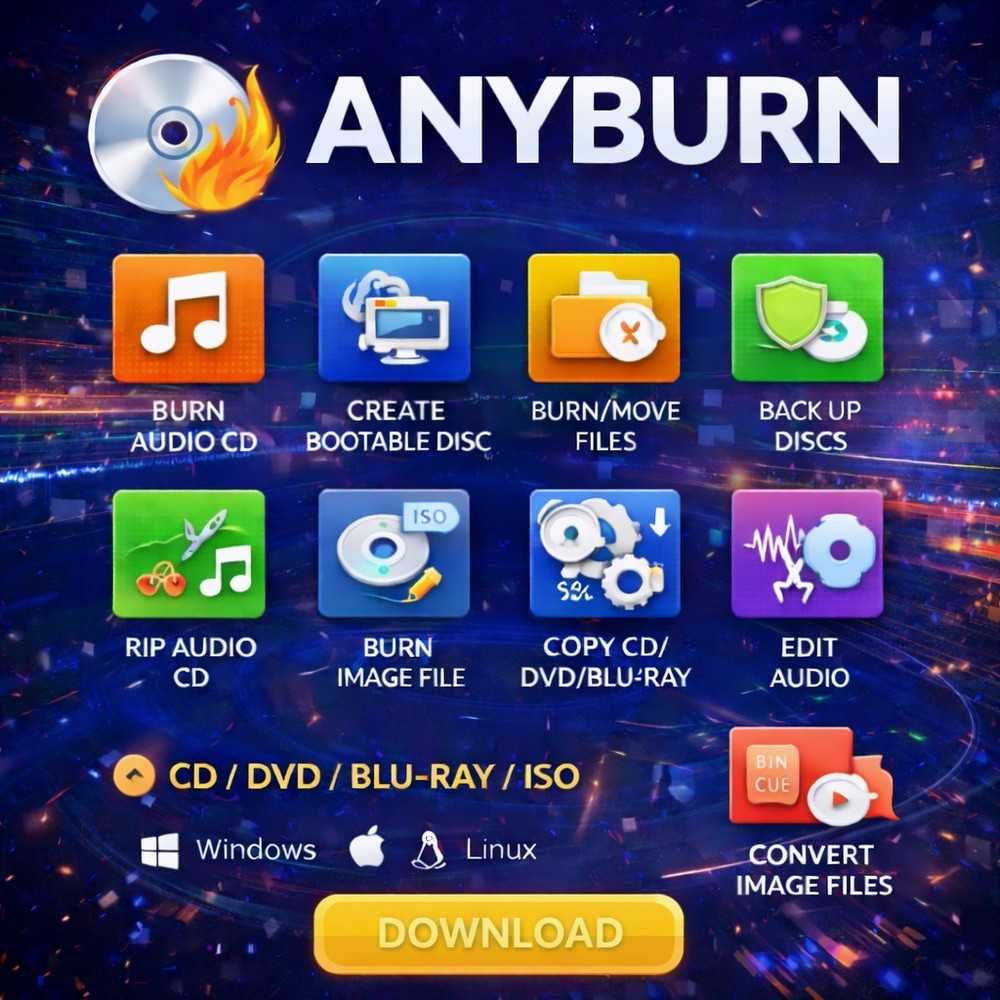 CD DVD Burning Software Suite | Any Burn | Iso & File Writing | DVD Creator