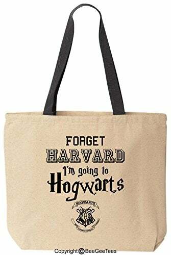 Forget HARVARD I'm going Funny Wizard Canvas Tote Bag (Black Handle)