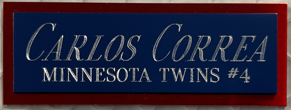 CARLOS CORREA TWINS NAMEPLATE FOR AUTOGRAPHED Signed BASEBALL Display CUBE CASE