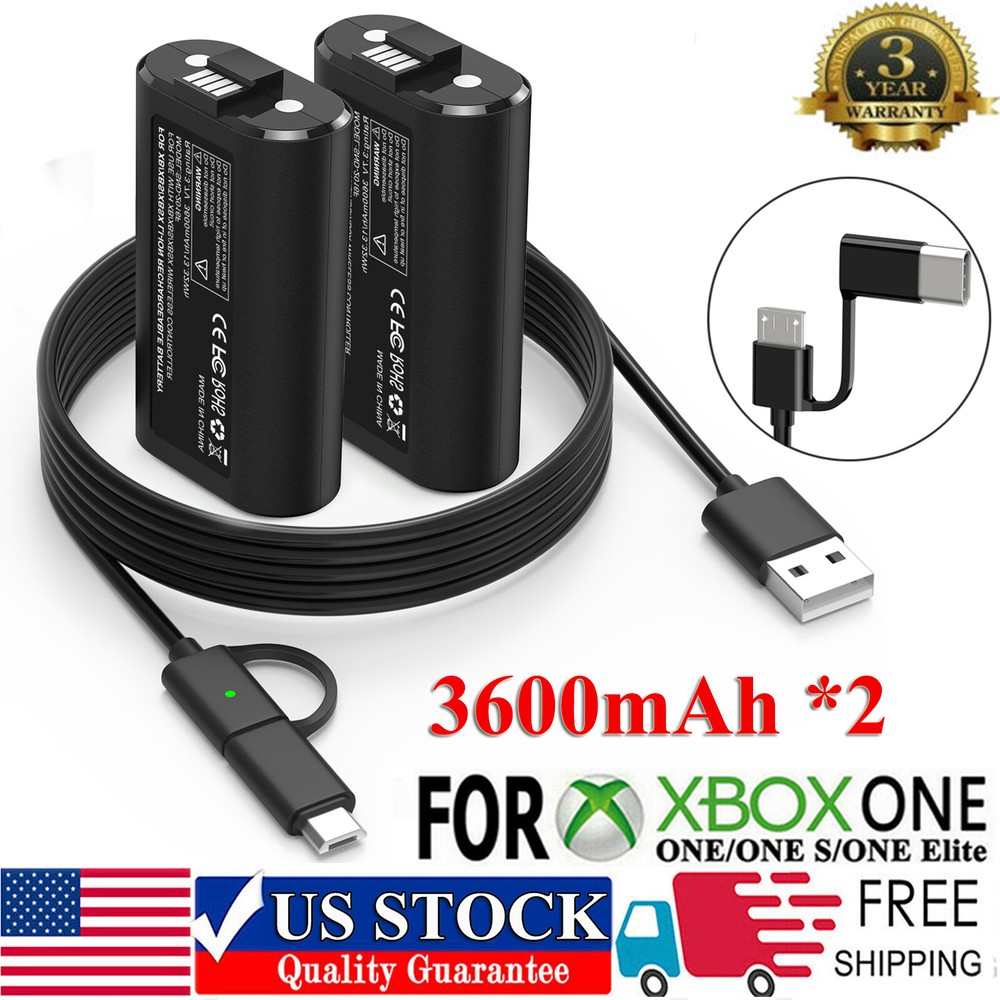 2 Rechargeable Battery Pack For XboxOne S X/Series X S Controller+Charging Cable