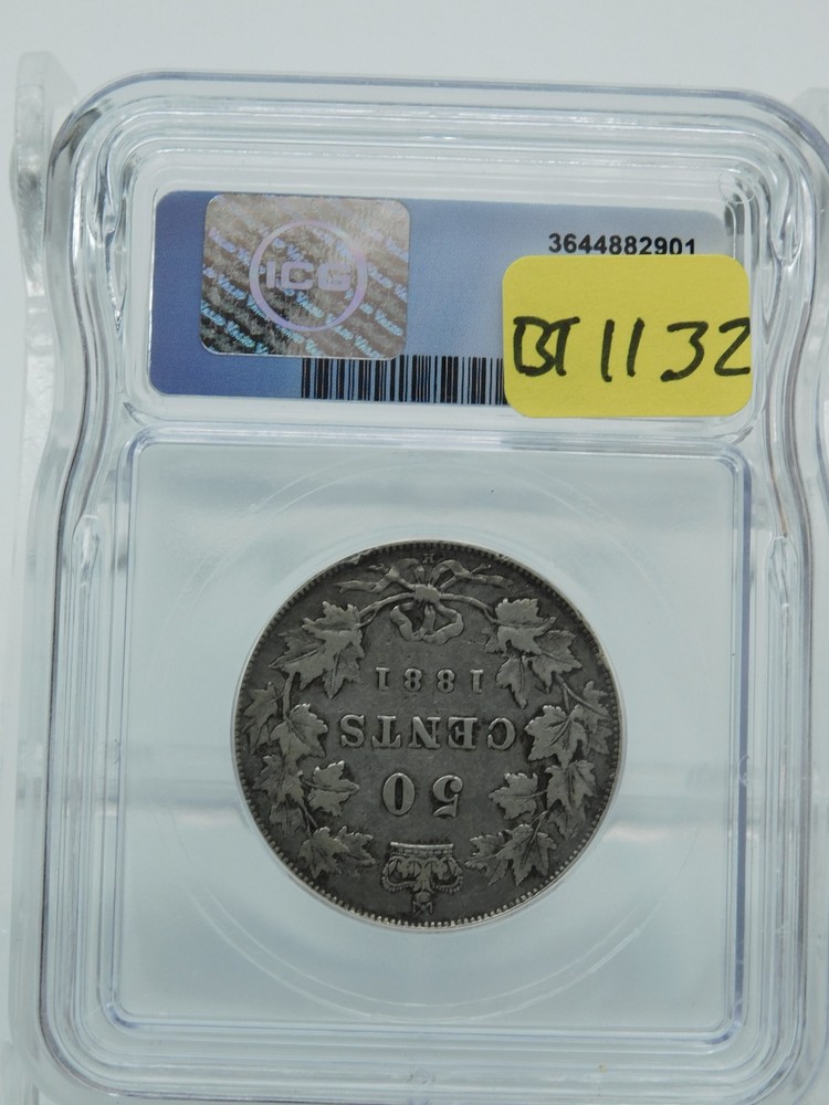 1881-H GRADED CANADA 50 CENT ~ ICG VF20 (BT1132)
