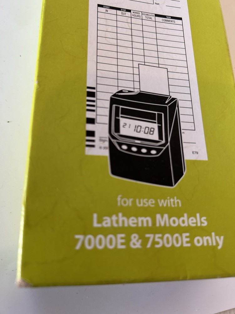 Lathem E7 Time Cards Weekly For Use With 7000E & 7500E Model E-79