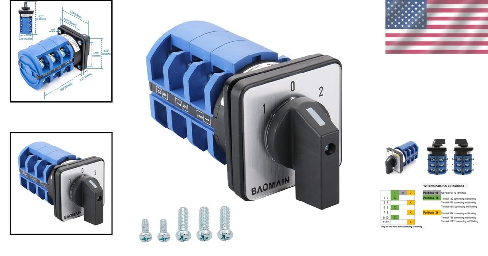 63A 3-Position Rotary Changeover Switch