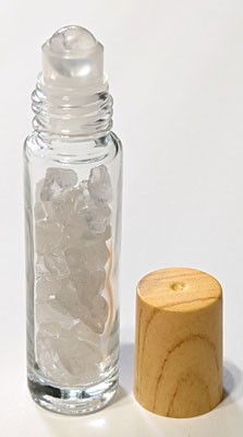 Clear Quartz Crystal Roller Bottle 10ml | Gemstone Roller for Essential Oils