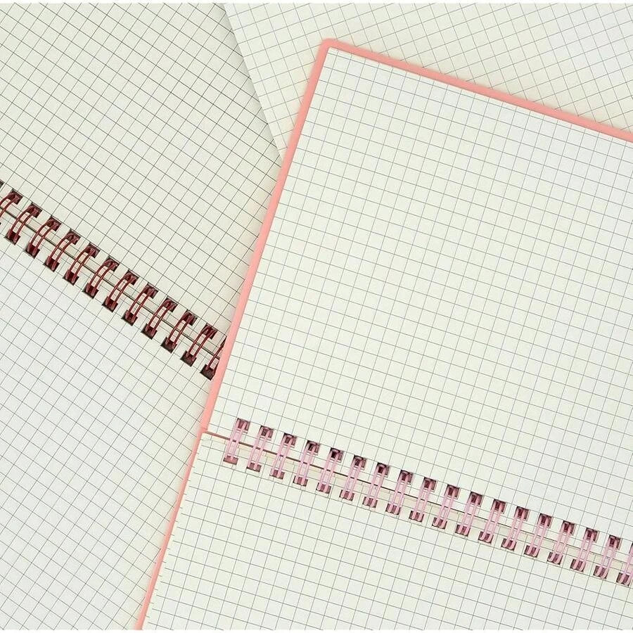 NEW Spiral Notebook 6 Pcs A5 Hardcover Graph Paper 80 Sheets
