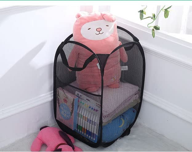 2 Laundry Baskets, pop-up Laundry Baskets, Foldable mesh Laundry Baskets 2 blue
